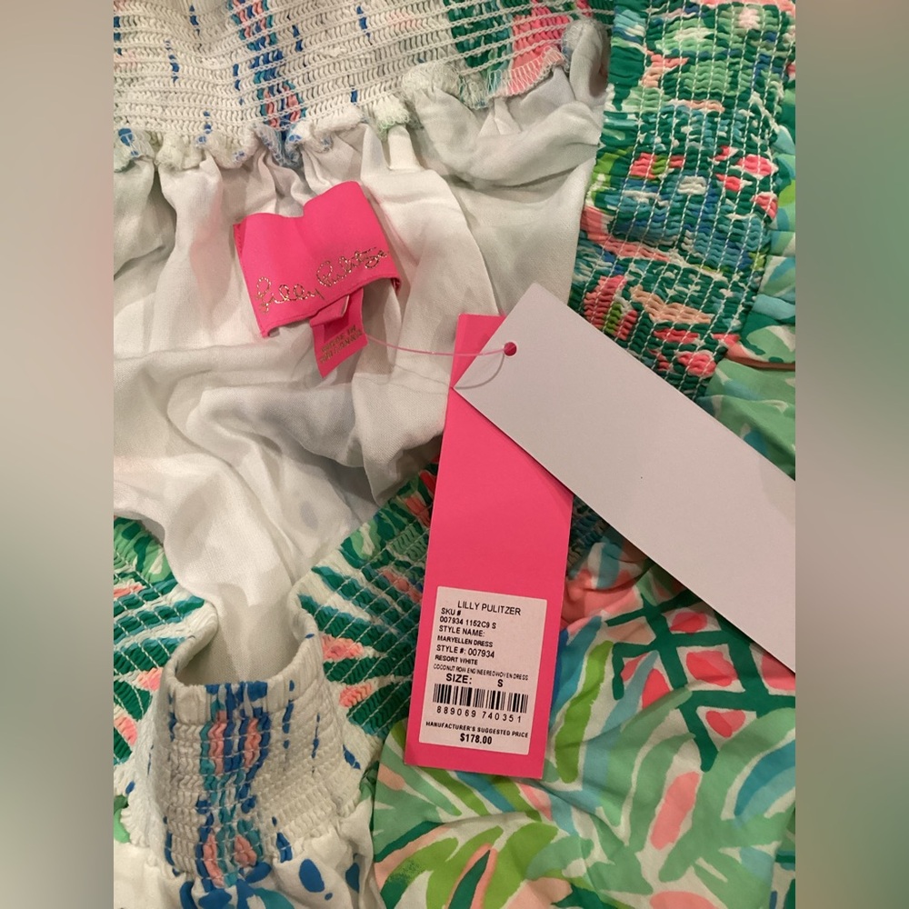 Lilly Pulitzer Resort White Maryellen Coconut Row Off The Shoulder mini Dress S - Picture 3 of 9